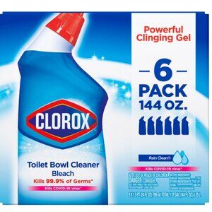 Clorox Toilet Bowl Cleaner with Bleach, Rain Clean, 6pk., 144 fl. oz.